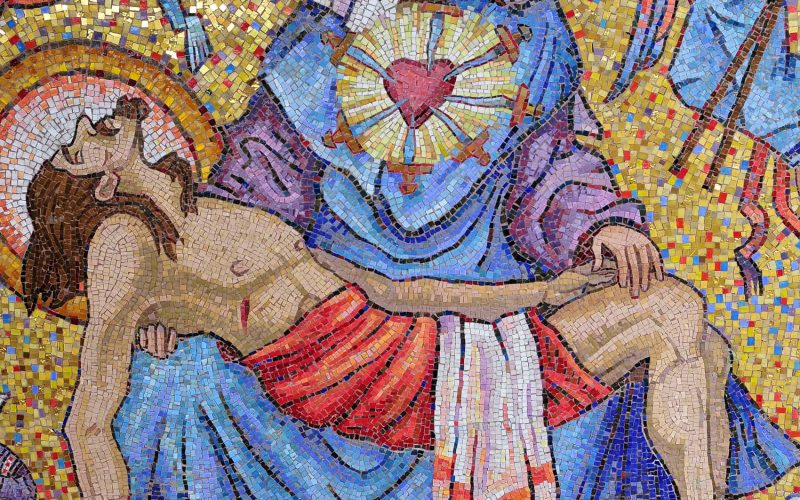 mosaic art from the annunciation curch in Nazareth, Israel