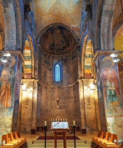 Interior of the Benedictine monastery of the Resurrection in Abu Ghosh, Israel