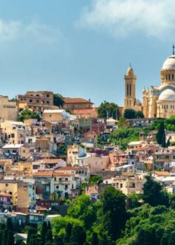 View of Notre Dame d'Afrique, a Roman Catholic basilica in Algiers, the capital of Algeria