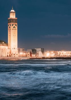 Hassan,Ii,Mosque,In,Casablanca,,Morocco,,Radiating,With,A,Warm