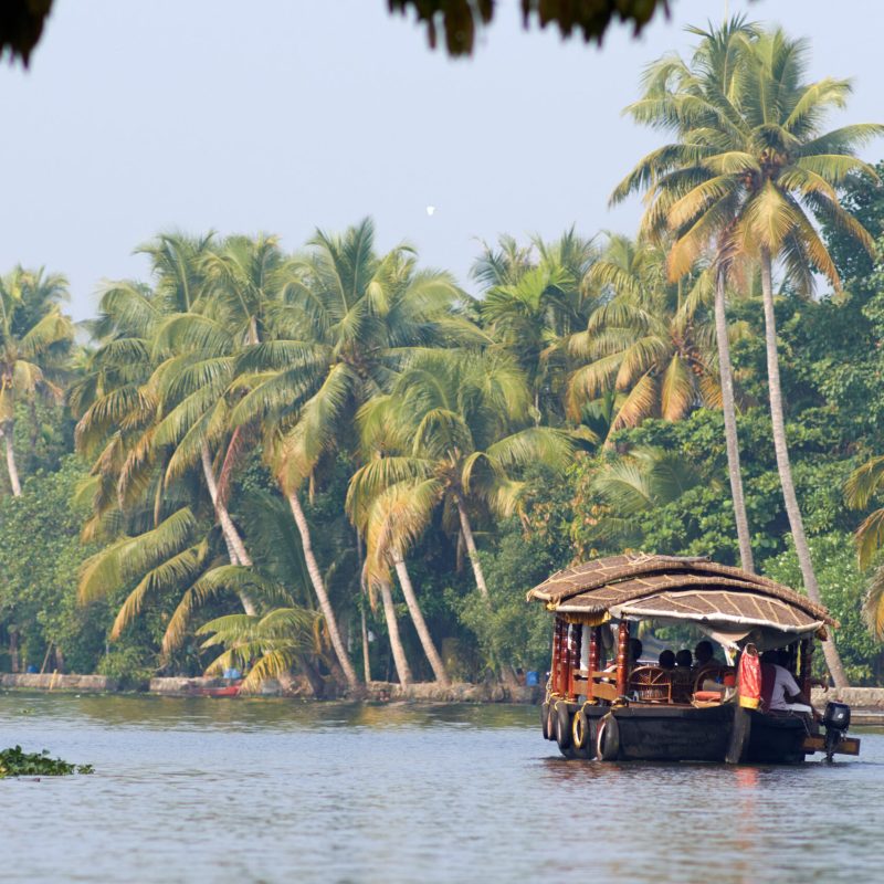 Kerala,,Alleppey,,India,-,January,04,,2017.,Unidentified,Tourist,Boat