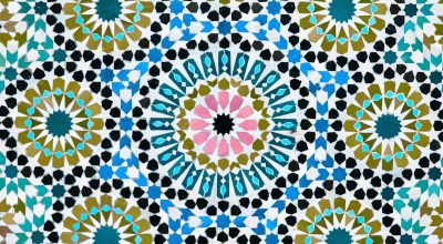 A,Detailed,Islamic,Geometric,Mosaic,Featuring,Vibrant,Colors,And,Symmetrical