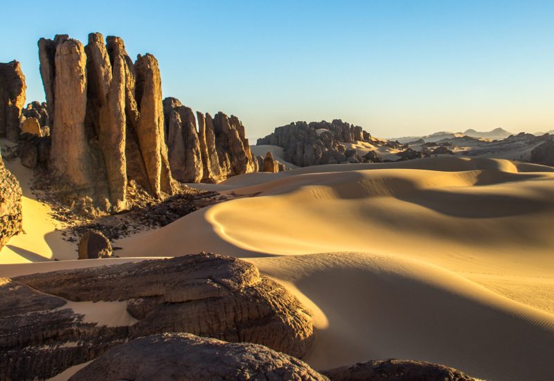 Sunset in the Rocky Algerian Desert -Tassili of Hoggar