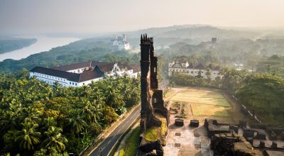 Drone,View,Of,Velha,Goa,In,Goa,India
