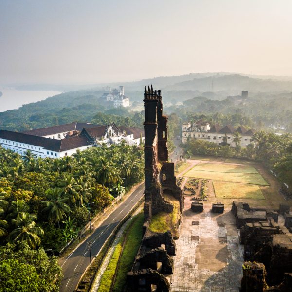 Drone,View,Of,Velha,Goa,In,Goa,India