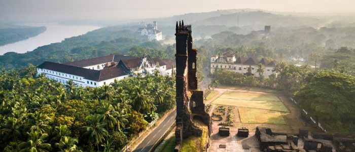 Drone,View,Of,Velha,Goa,In,Goa,India
