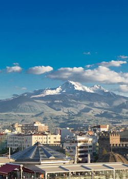 Kayseri city and Erciyes volcano