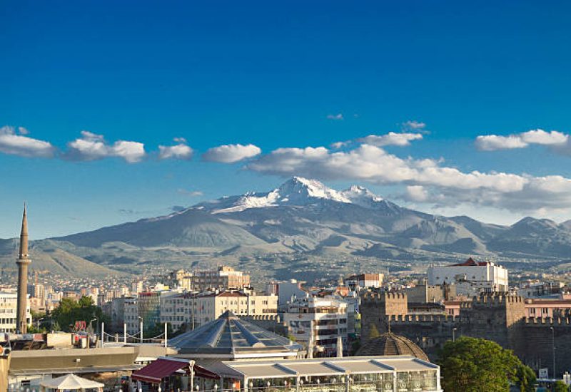 Kayseri city and Erciyes volcano