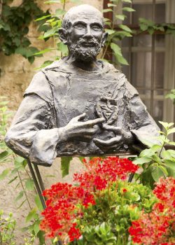 Monument to Blessed Charles de Foucauld Eugene (1858 -1916) near the chapel hermitage where he stayed in Nazareth, Israel