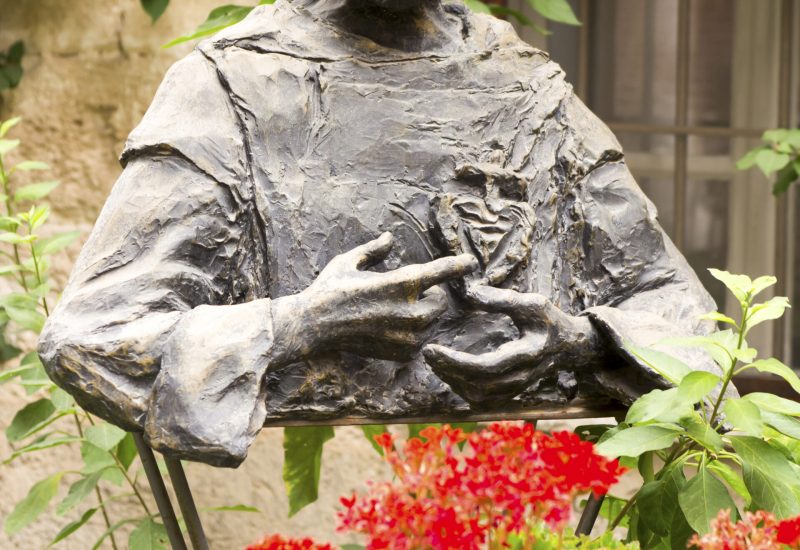 Monument to Blessed Charles de Foucauld Eugene (1858 -1916) near the chapel hermitage where he stayed in Nazareth, Israel